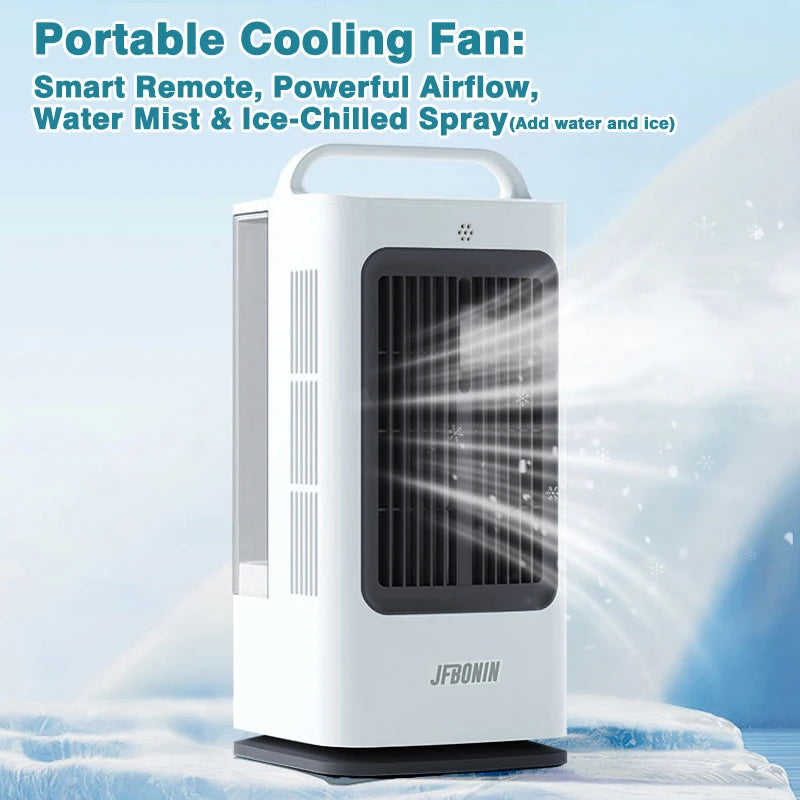3-in-1 Mini Portable Air Cooler — 1700ml Tank, Remote Control, 3-Speed Desk AC