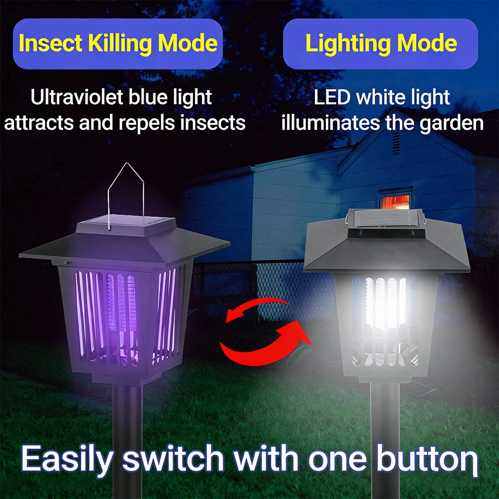 Solar Bug Zapper — Portable UV Mosquito Killer for Outdoor & Indoor Use