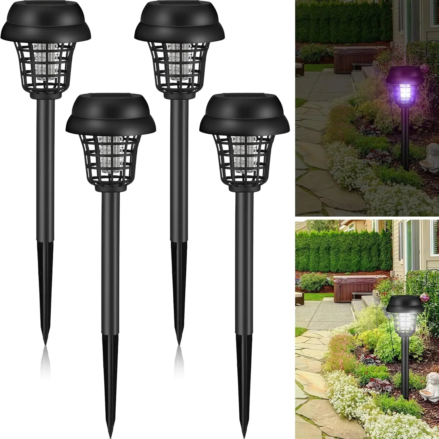 JOYINLED Solar Bug Zapper — 4-Pack Waterproof Outdoor Mosquito Killer for Garden & Patio